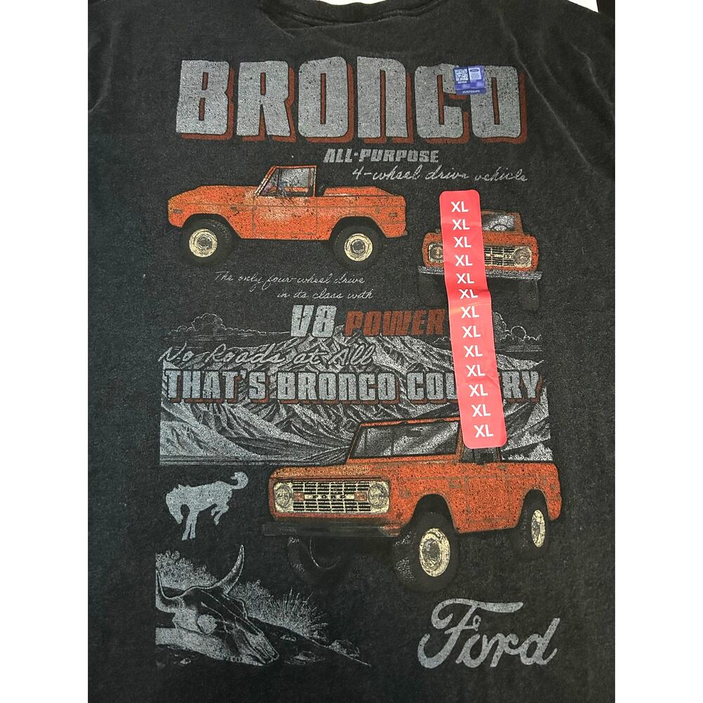 FORD Bronco Licensed Graphic Tee NWT SS Black Size XL